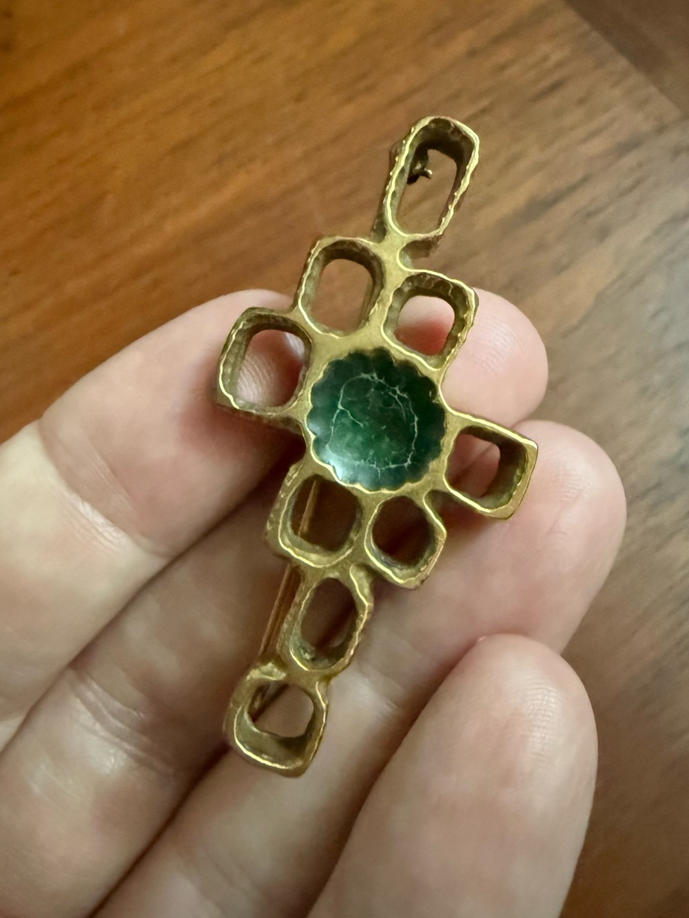 Bernard Chaudron Brooch Bronze Brutalist Modernist Mid Century Quebec Designer